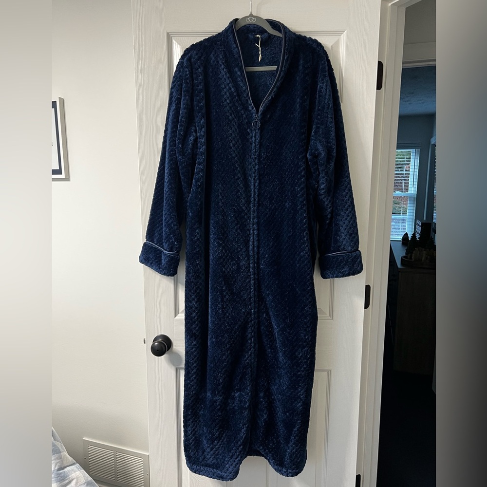 Navy Blue Women's Long Robe